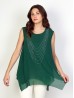 Arched Rhinestone Chiffon Top